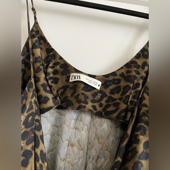 ZARA Leopard Midi Slip Dress - Picture 8 of 10